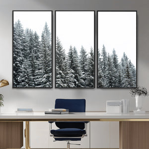 Misty Mountain Forest Canvas Print, Foggy Pine Trees Nature