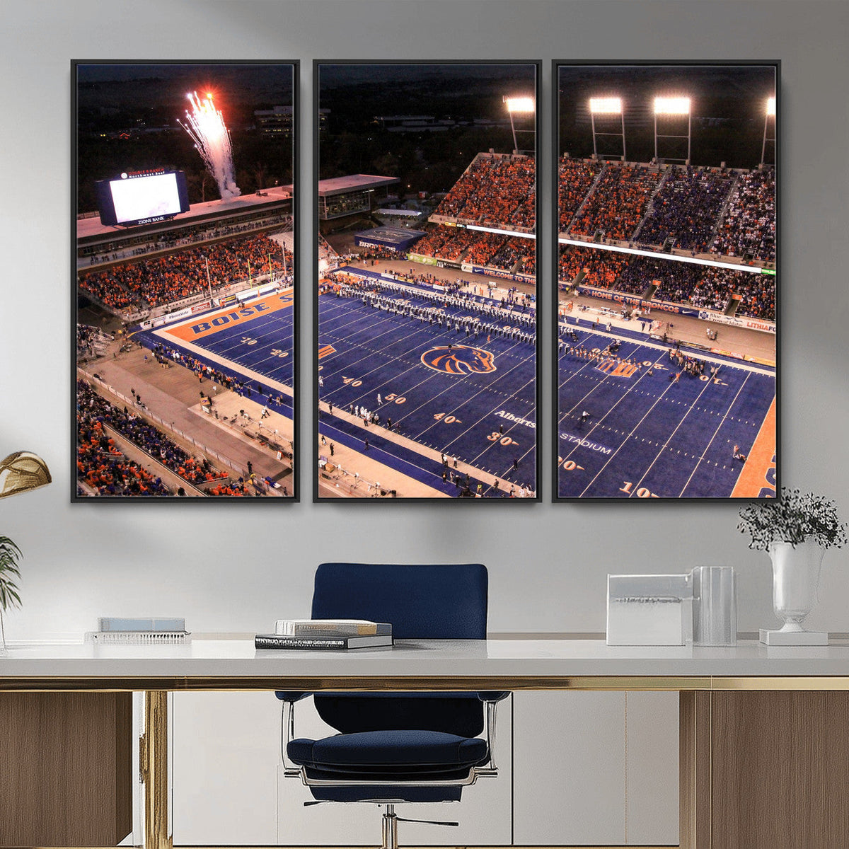Boise State Stadium Large Wall Art Canvas Print for Living