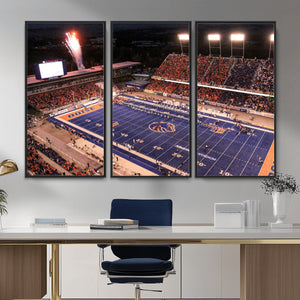 Boise State Stadium Large Wall Art Canvas Print for Living