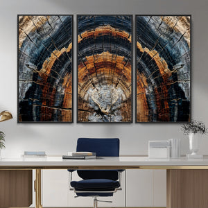Abstract Wood Grain Canvas Print, Tree Ring Pattern Wall