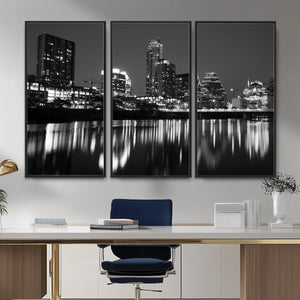 Austin Skyline Wall Art Canvas Print, Austin Downtown Night