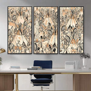 Native American Indian Wall Art Canvas Print - Abstract
