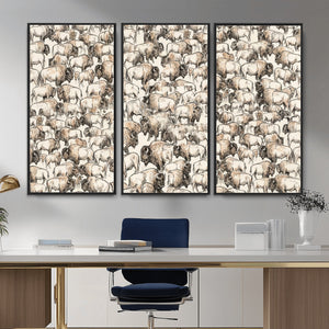 American Bison Canvas Print - Abstract Buffalo Wall Art