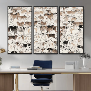 Abstract Texas Cow Canvas Print for Cabin and Western Home