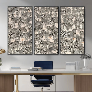 Abstract Zebra Wall Art Canvas Print for Farmhouse Decor
