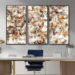 Farmhouse Bighorn Sheep Wall Art Canvas Print - Abstract