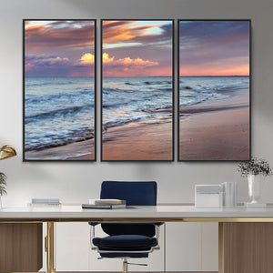 Ocean Sunset Wall Art Canvas Print – Coastal Beach