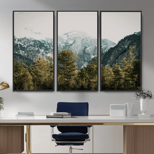 Mountain Forest Wall Art Canvas Print, Alpine Landscape