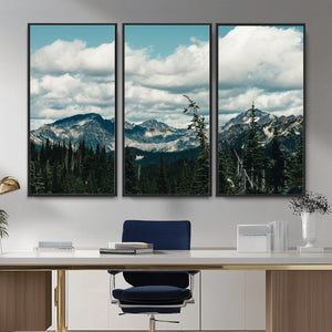 Mountain Forest Wall Art Canvas Print, Alpine Pine Tree