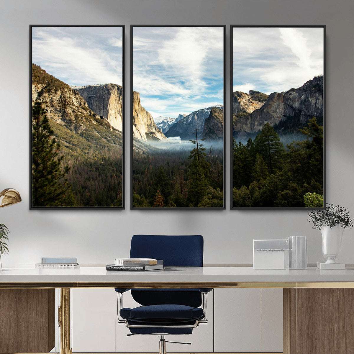 Yosemite Valley Mountain Wall Art Canvas Print, Granite