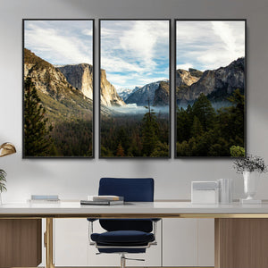 Yosemite Valley Mountain Wall Art Canvas Print, Granite