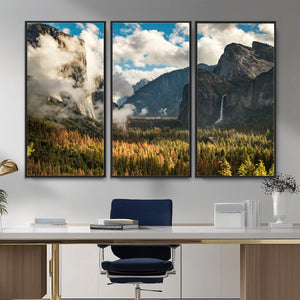 Yosemite Valley River Wall Art Canvas Print