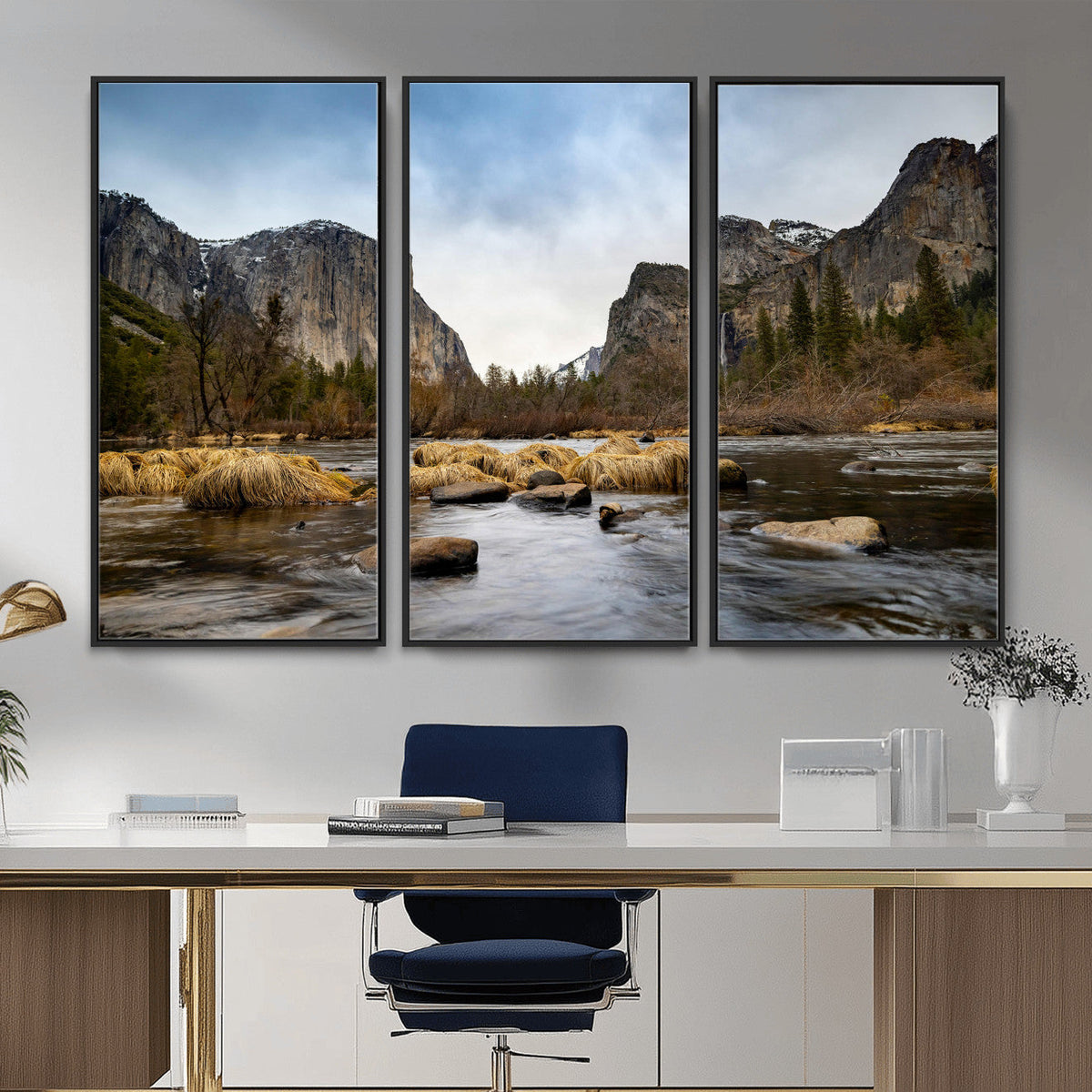 Yosemite Valley Mountain Landscape Wall Art Canvas Print,