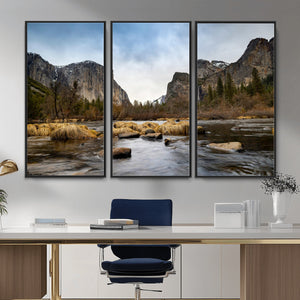 Yosemite Valley Mountain Landscape Wall Art Canvas Print,