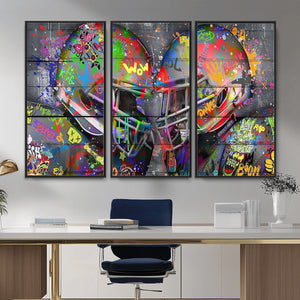 Graffiti Football Helmets Wall Art Canvas Print, Urban