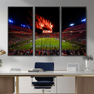Auburn Stadium Wall Art Canvas Print, College Football Night