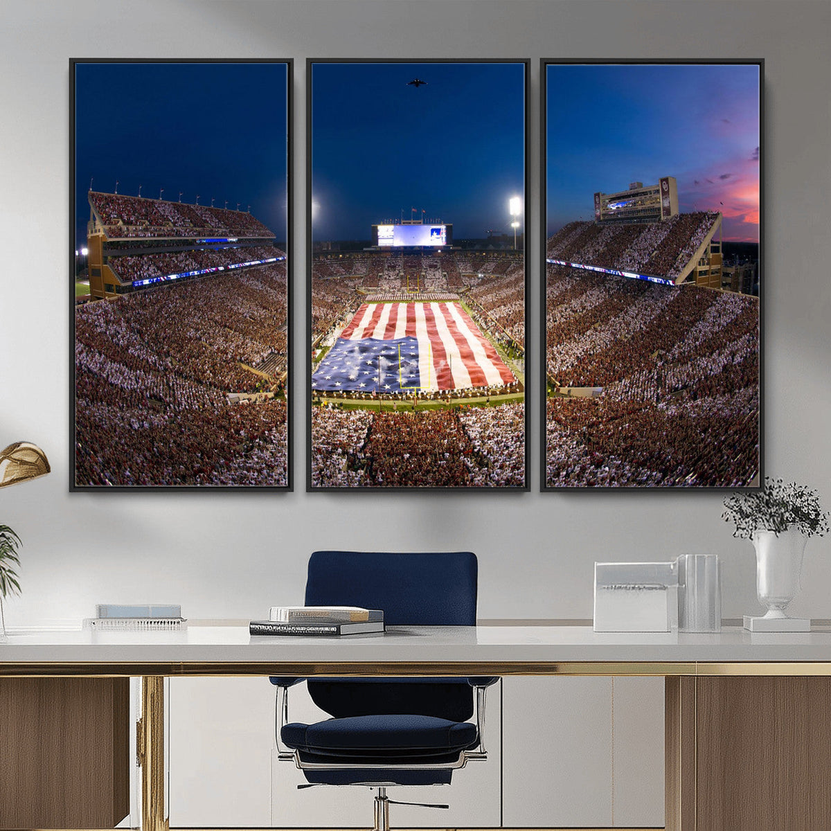 Oklahoma Sooners Memorial Stadium Wall Art Canvas Print,