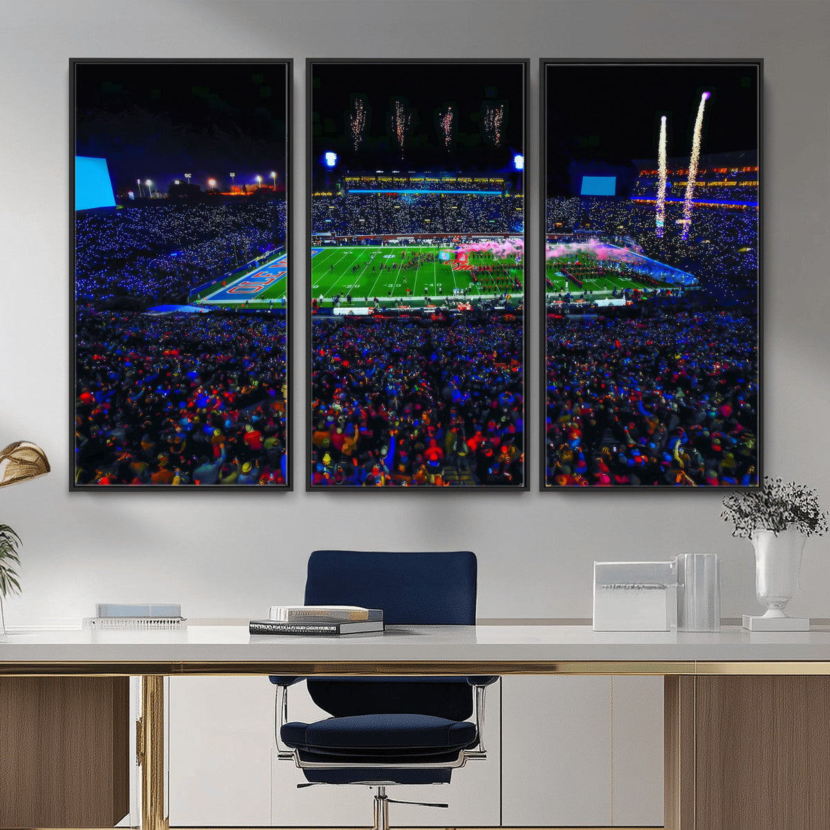 Ole Miss Rebels Vaught Hemingway Stadium Wall Art Canvas