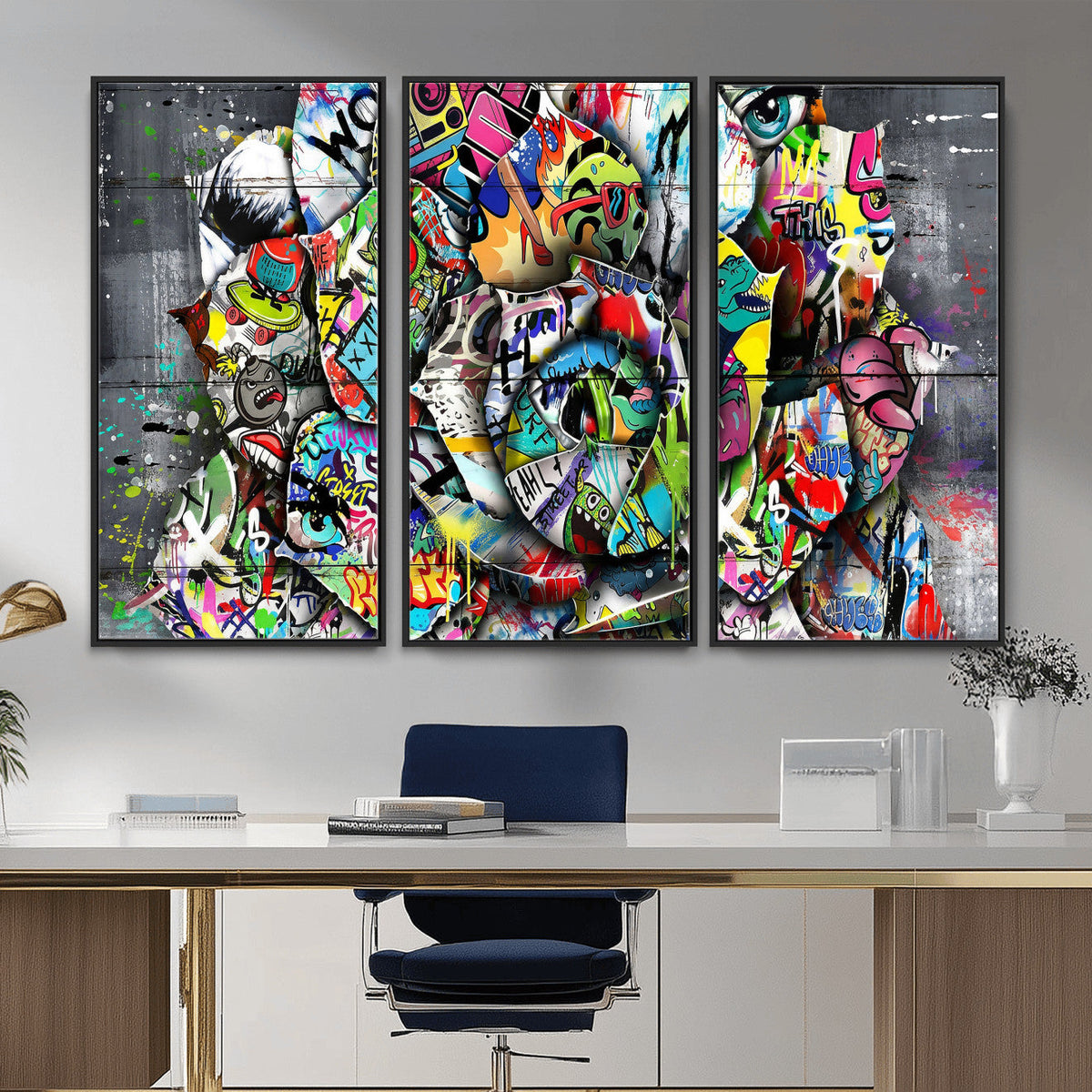 Abstract Graffiti Collage Street Art Wall Art Canvas Print