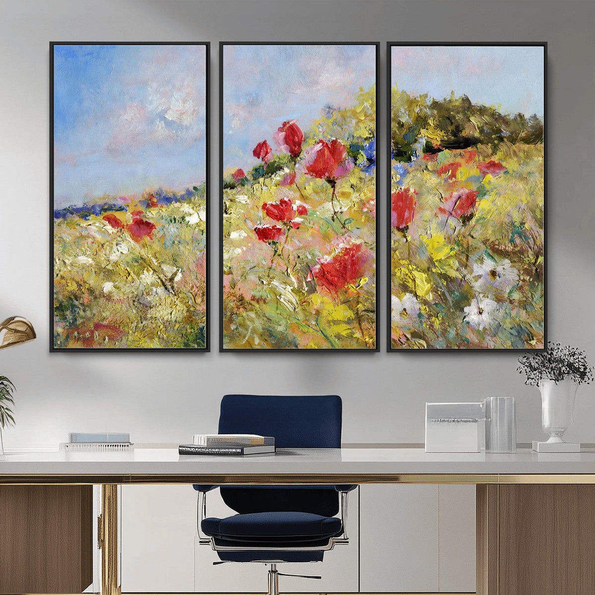 Abstract Mountain Landscape Wall Art Canvas Print – Textured