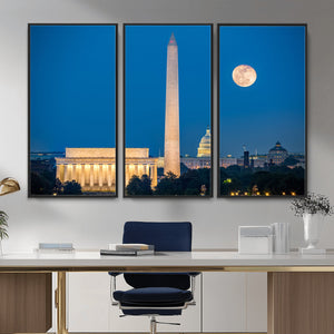 Washington DC Skyline Wall Art Canvas Print – Lincoln