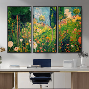 Gustav Klimt Boho Mountain Landscape Large Wall Art,