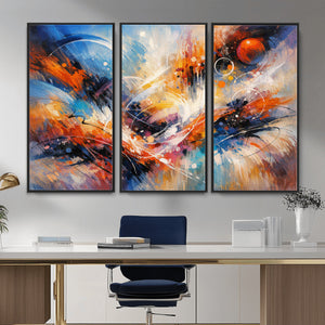Lyrical Abstraction Wall Art Canvas Print, Orange Blue