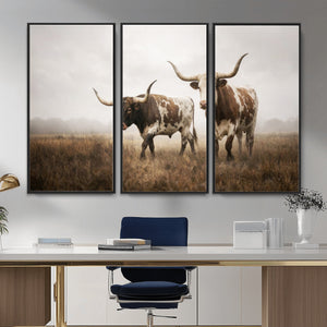 Texas Longhorn Canvas Wall Art Western Bull Desert Moody