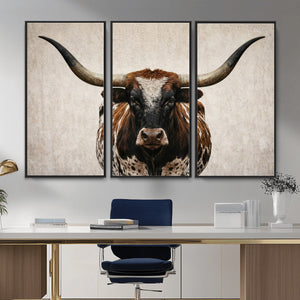 Texas Longhorn Canvas Wall Art Western Bull Desert Moody