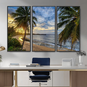 Mar Chiquita Beach Puerto Rico Canvas Wall Art, Manati Caribbean Coastal Photography Print, Tropical Ocean Sunset Decor
