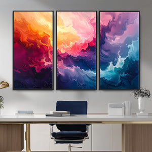 Colorful Abstract Canvas Wall Art Print, Vibrant Popup Color Art Print
