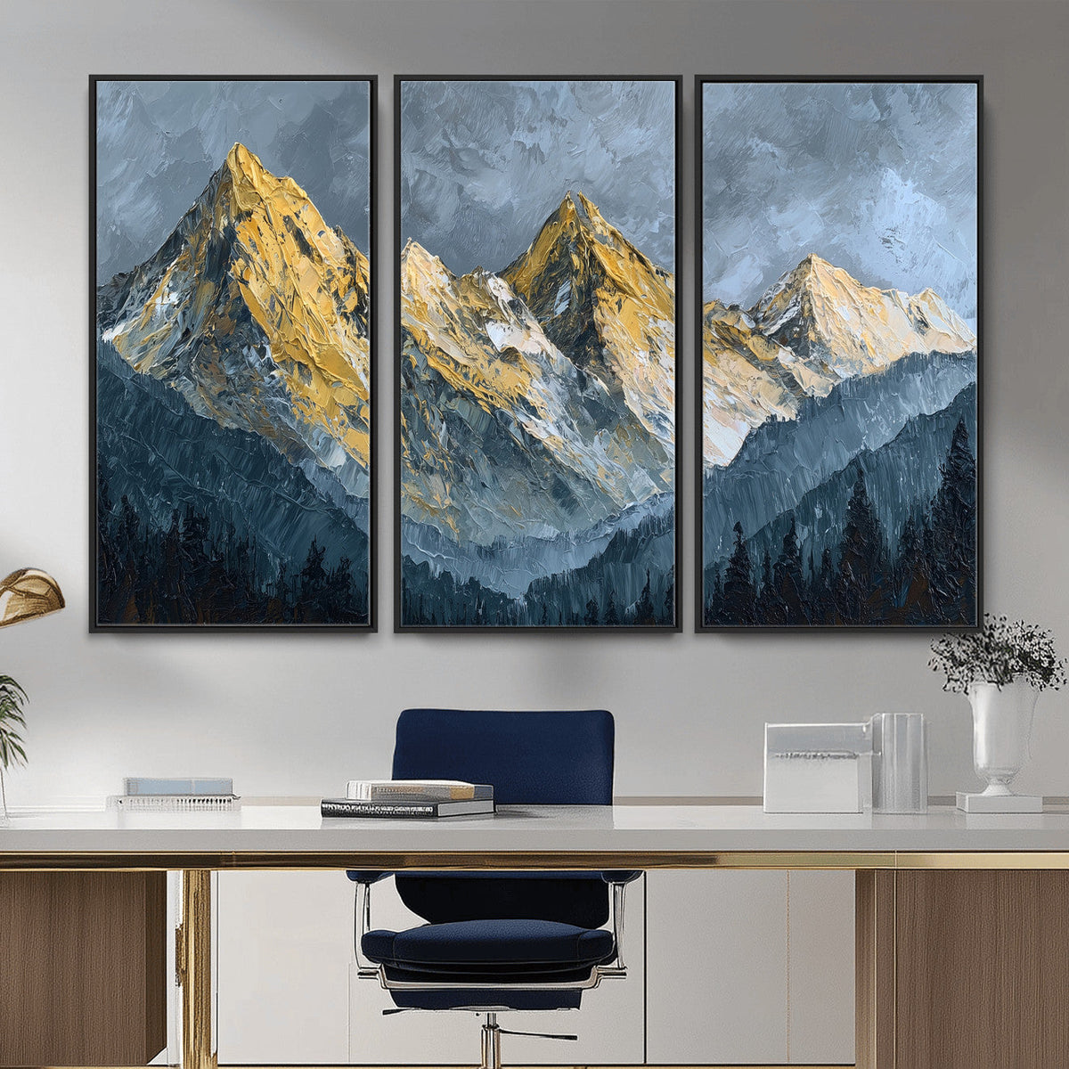 Abstract Mountain Wall Art Canvas Print Modern Landscape Painting Print
