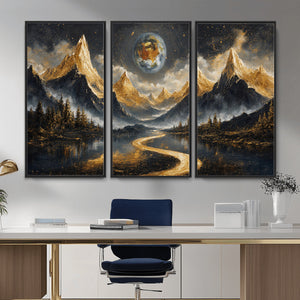Abstract Mountain Wall Art Canvas Print Modern Landscape Painting Print