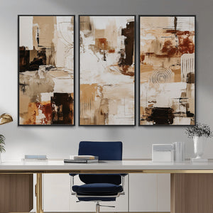 Blue Teal Abstract Canvas Wall Art, Modern Textured Painting Print, Navy Orange White Contemporary Art, Neutral Living Room Decor, Office Art
