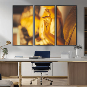 Gold Buddha Statue Hands Wall Art Canvas Print