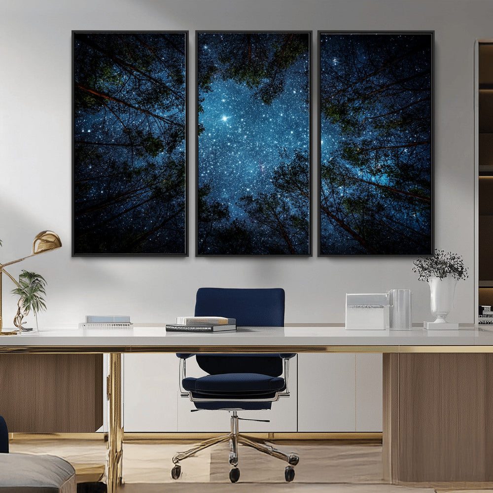 Forest and Stars Wall Art Canvas Print
