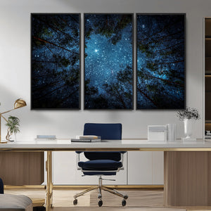 Forest and Stars Wall Art Canvas Print