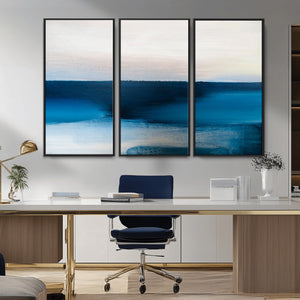 Dark Blue Abstract Wall Art Canvas Print