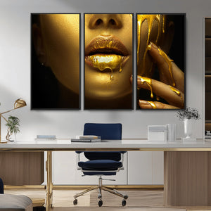 Gold and Women Wall Art Canvas Print