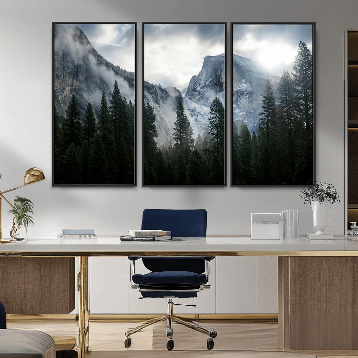 Yosemite National Park El Capitan Foggy Mountain Wall Art |