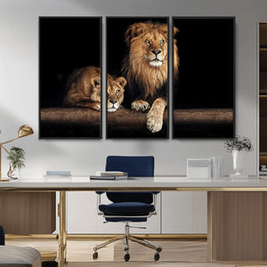Lion Canvas Wall Art – Majestic Animal Print Artwork for