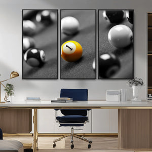 Wall Art Pool Table and Balls Canvas Print