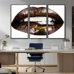 Close Up Lips Wall Art Canvas Print