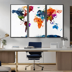 World Map Canvas Print – Detailed Map of the World Wall Art