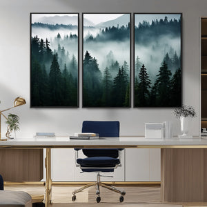 Captivating Misty Forest Wall Art Canvas, Premium Canvas
