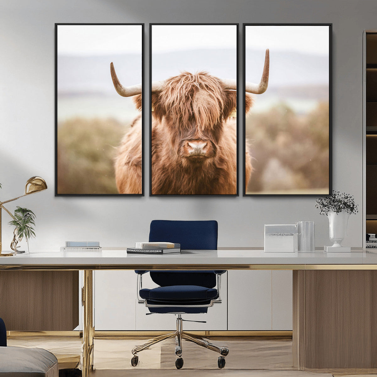 Scottish Serene Highland Cow Canvas Wall Art – Serene