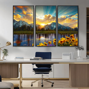Grand Teton Park Sunrise Wall Art – Vibrant Landscape Canvas