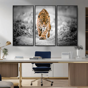 Jaguar Wall Art Canvas Print - Majestic Big Cat in Focused