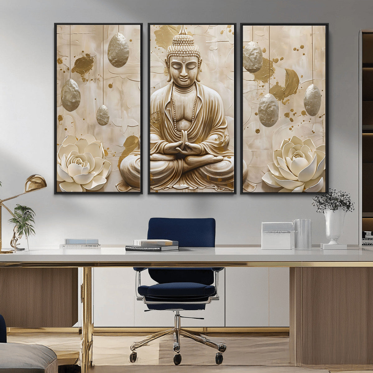 Serene Buddha Wall Art | Yoga Room Decor and Meditation Wall
