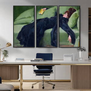 Decadent Girl by Ramon Casas Wall Art Canvas Print, Framed